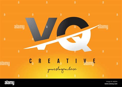 Vq V Q Letter Modern Logo Design With Swoosh Cutting The Middle Letters