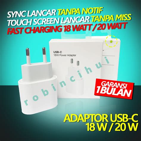 Jual ADAPTOR 18 Watt 20 Watt FAST CHARGING USB C CHARGER Adapter