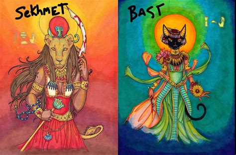 Sekhmet And Bast Prints 8 X 10 You Choose Sekhmet Or Bast Etsy