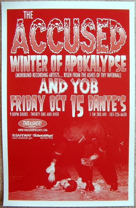 Accused The Accused 2004 Gig Poster Portland Oregon Concert