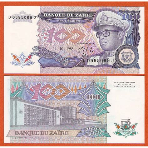 Zaire Zaires Dictador Mobutu Y Edificio Pick A Billete Sc