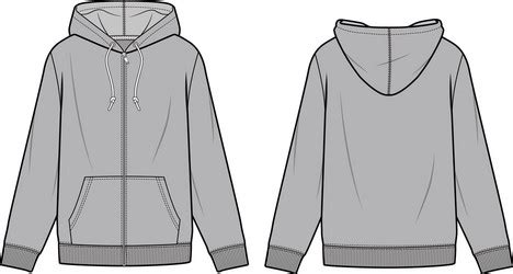 Hoodie Zip Template Vector Images (over 580)