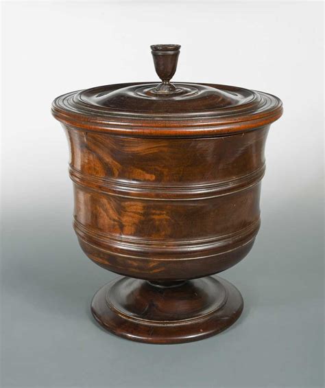 lot   lignum vitae wassail bowl  cover circa