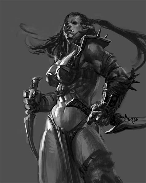 Ms Orc 08 Concept Art Characters Orc Warrior Fantasy Female Warrior