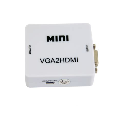 Переходник с VGA на HDMI со Звуком MiNi VGA2HDMI Белый, Конвертер Vga ...