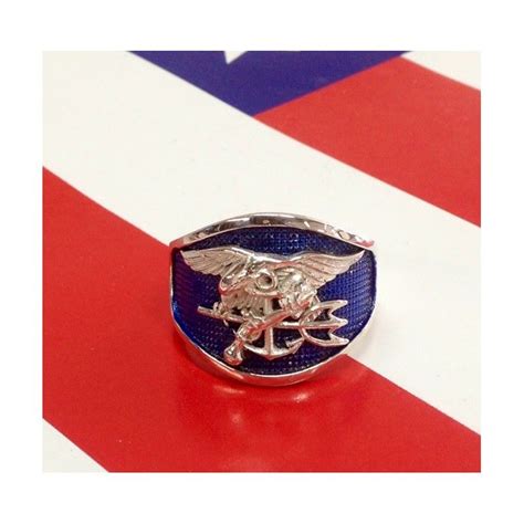 US NAVY SEAL RING WITH BLUE BACKGROUND – Military Rings - Made in the USA!