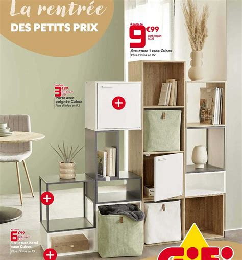 Promo Structure 1 Case Cubox Porte Avec Poignée Cubox Structure Demi