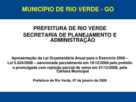 Ppt Munic Pio De Rio Verde Go Powerpoint Presentation Free