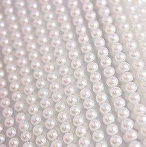 500 X Self Adhesive Pearl Gems 3mm White Mini Flat Backed Round Pearls