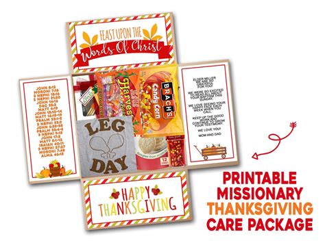 Lds Missionary Thanksgiving Package Printable Missionary Etsy