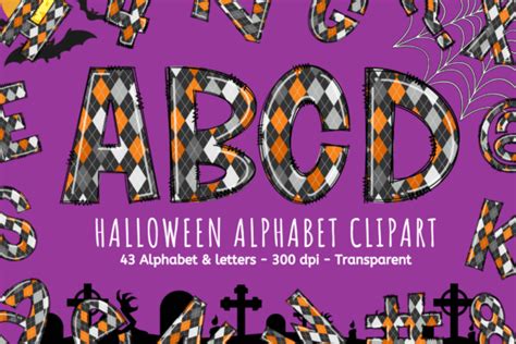 Cute Halloween Alphabet Clipart Set 11 Graphic By Ladyandbuns · Creative Fabrica