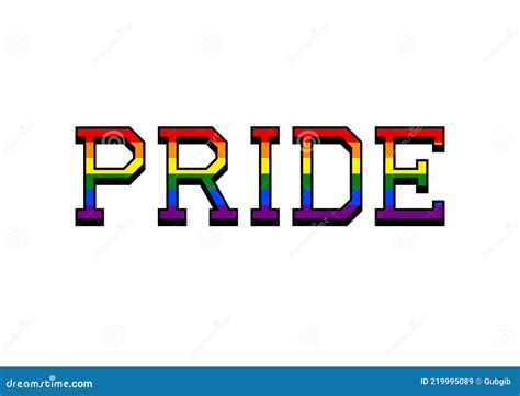 Pride Text With Rainbow Lgbt Flag Stock Vector Illustration Of Banner