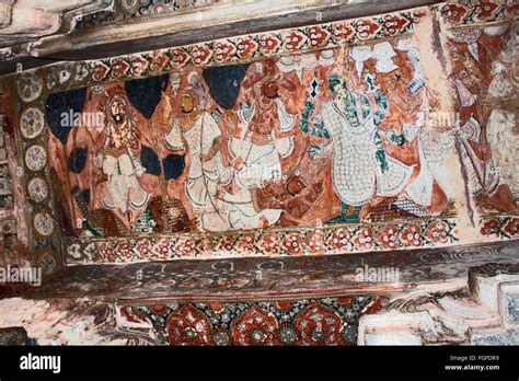 Mural Painting Illustrating Legends From The Ramayana Mahabharata And