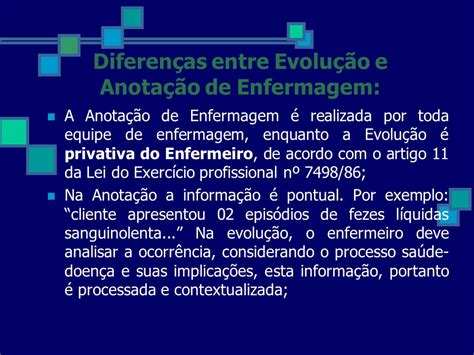 Exemplo De Anotação E Evolução De Enfermagem Vários Exemplos