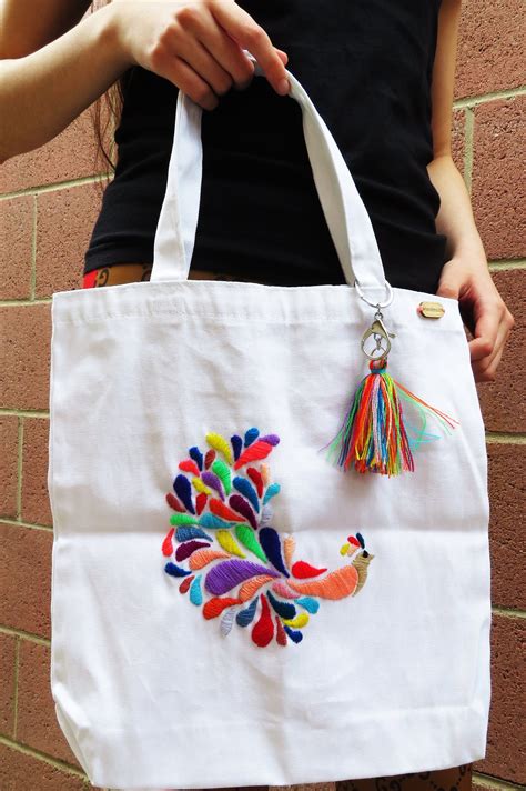 Bolsa De Tela Bordada Mexicana Bolso De Mano Con Bordado Mexicano