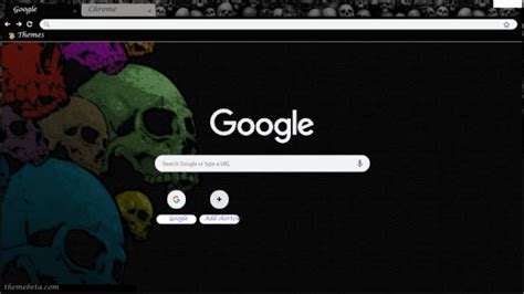 Skull Rainbow Chrome Theme ThemeBeta