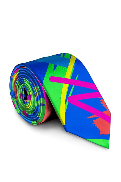 Neon 90s Suit Tie Neon 90s Brush Strokes Tie