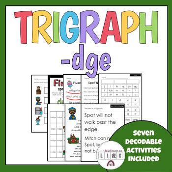 Decodable Trigraph Dge Passage And Activities Easy Prep Phonics