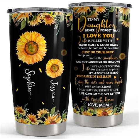 Personalized Sunflower Daughter Ts Tumbler