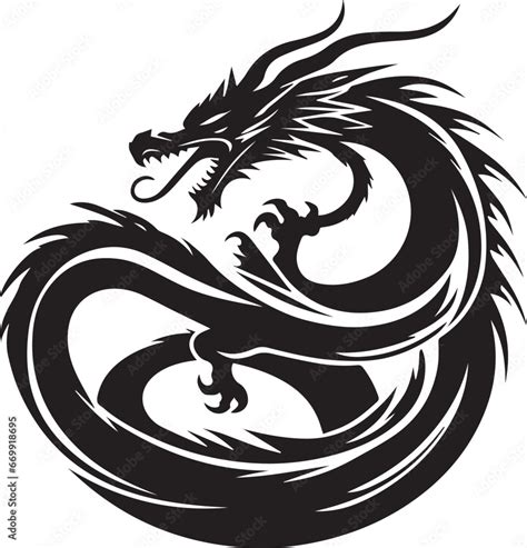 dragon EPS, dragon Silhouette, dragon Vector, dragon Cut File, dragon ...