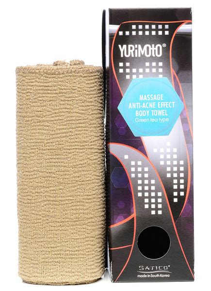 Satico Мочалка "Yurimoto" массажная с анти-акне эффектом с экстрактом ...