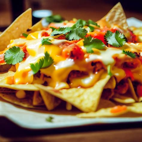 Premium Photo Delicious Mexican Nachos Cheesy Texmex Nachos With Cheese