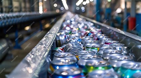 Premium Photo Line Of Baled Aluminum Cans At An Undisclosed Recycling