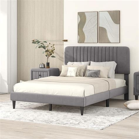 Amazon Merax Modern Upholstered Velvet Platform Bed Frame L