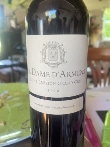 2018 Château Armens La Dame d Armens Saint Émilion Grand Cru Vivino