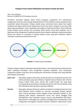 Tahapan Proses Dalam Melakukan Percobaan Proyek Dan Riset Pdf