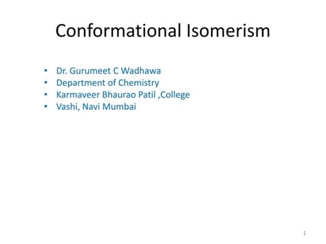 Conformational isomers | PPT | Free Download