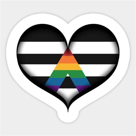 Large Vector Heart In Lgbt Ally Pride Flag Colors Lgbt Ally Sticker