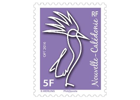 Nouvelle Calédonie Série Cagou Mauve 5F La Poste