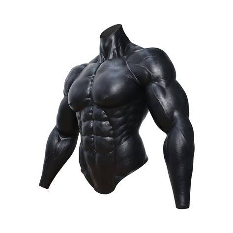 Smitizen Black Silicone Muscle Suit With Arms Realistic Muscle Pant