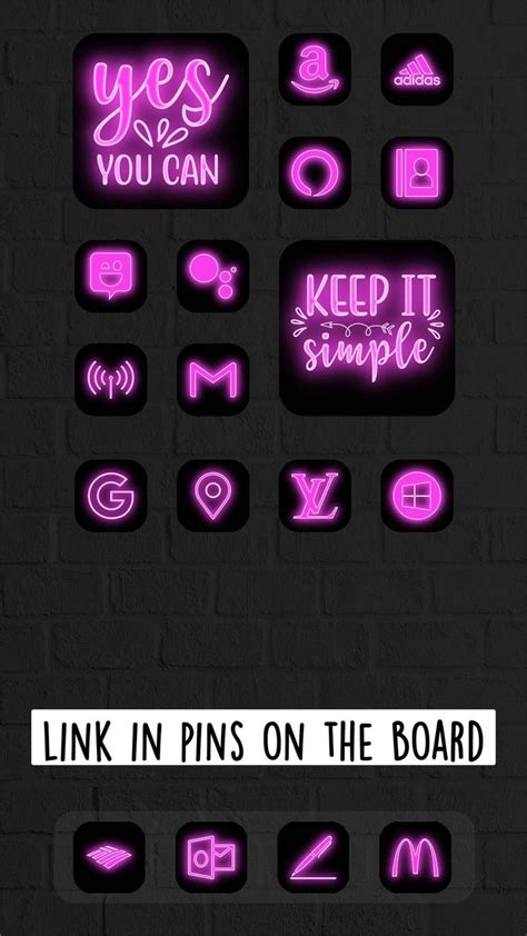 Neon Pink App Icons Aesthetic Ios 15 Icons