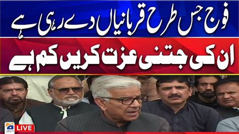 Live Defence Minister Khawaja Asif Important Media Talk In Sialkot