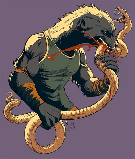 Artstation Finished Colored Honey Badger Commission