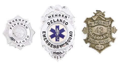 Lot Detail Delanco New Jersey Fire And Emergency Badges Lot Of 3