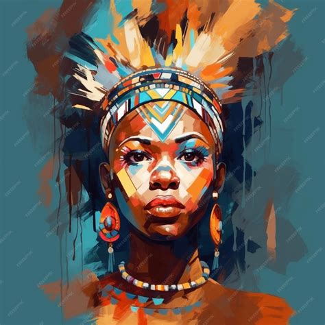 Premium Ai Image Abstract Painting Concept Colorful Art Portrait Of A Black Woman With Modern