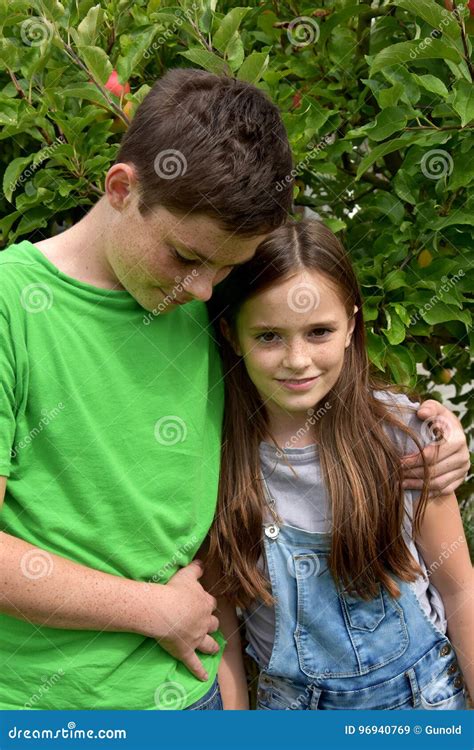 Happy Siblings Stock Image Image Of Brother Embracing 96940769