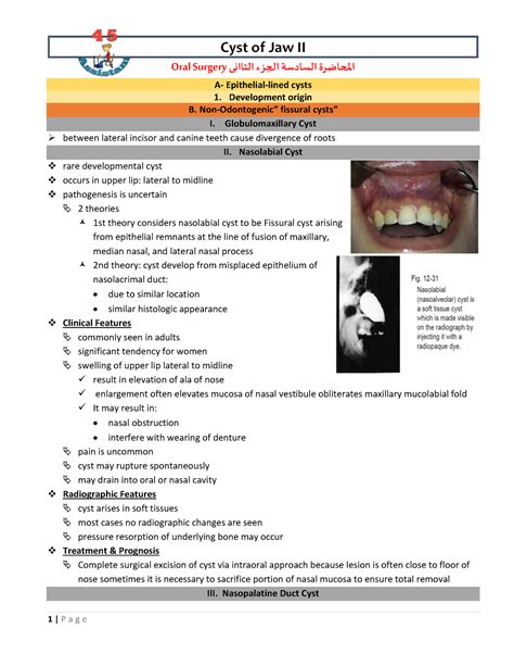 6. Cyst of Jaw II - advanced oral surgery course - Cyst of Jaw II Oral