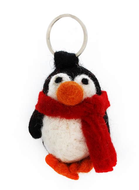 Penguin Felt Key Ring