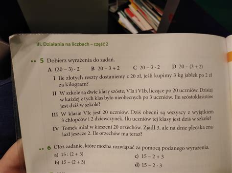 Pomocy Dobierz wyrażenia do zdań podręcznik matematyka z kluczem