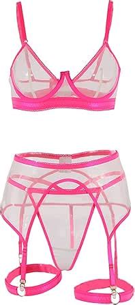 Amazon Hhx Women Teddy Lace Bodysuit Sexy Lingerie Garter Set Bra And Panty Sets Two Piece