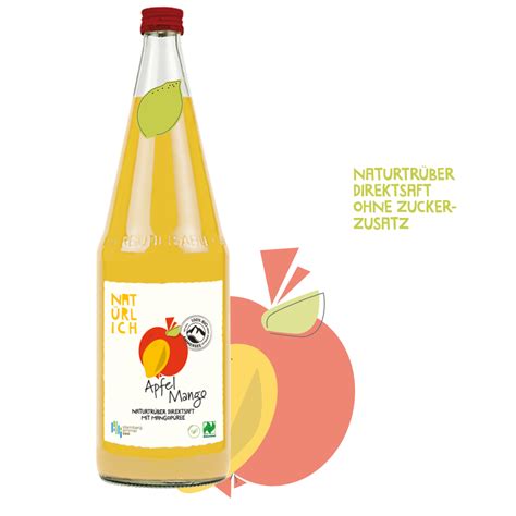 Bio Apfel Mango Saft aus biologischem Anbau Natürlich Saft