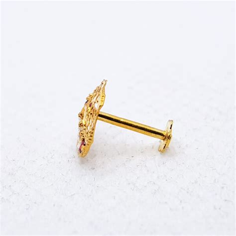 Pure Gold Jeweller Latest Nose Pins Gold Nose Pins