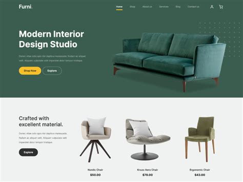 Furniture eCommerce Website Template Free