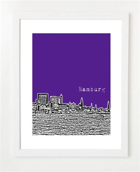 Hamburg Skyline Poster Hamburg Germany Art Print VERSION 2 - Etsy