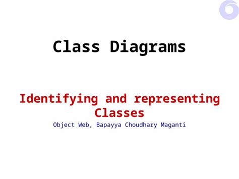 Ppt Class Diagrams Identifying And Representing Classes Object Web