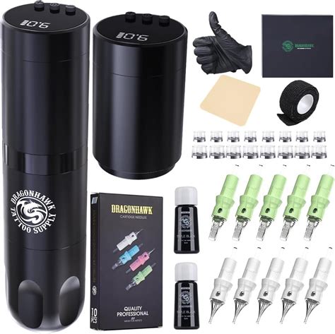 Amazon Dragonhawk Tattoo Gun Kit Wirless Rotary Tattoo Pen Machine